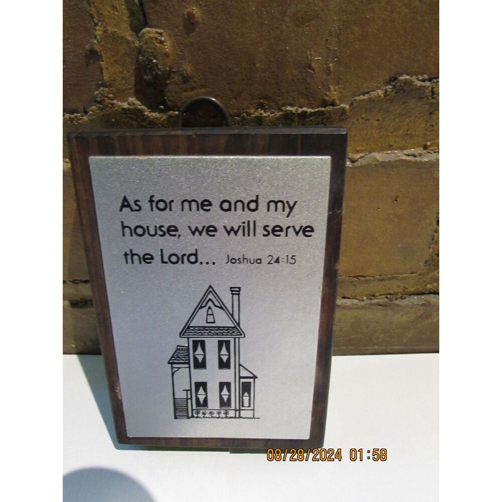 VINTAGE SMALL WOOD PLAQUE AS FOR ME AND MY HOUSE WE SERVE THE LORD RELIGIOUS